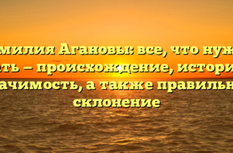 Фамилия Агановы: все, что нужно знать — происхождение, история и значимость, а также правильное склонение