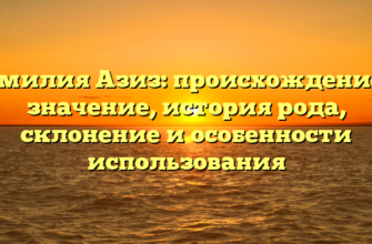 Фамилия Азиз: происхождение и значение, история рода, склонение и особенности использования