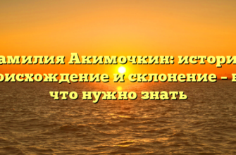 Фамилия Акимочкин: история, происхождение и склонение – все, что нужно знать