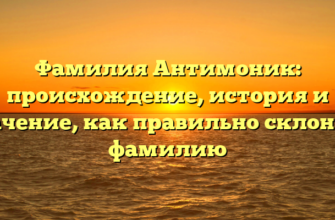 Фамилия Антимоник: происхождение, история и значение, как правильно склонять фамилию