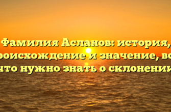 Фамилия Асланов: история, происхождение и значение, все, что нужно знать о склонении