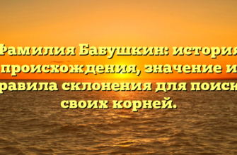 Фамилия Бабушкин: история происхождения, значение и правила склонения для поиска своих корней.