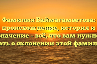 Фамилия Баймагамбетова: происхождение, история и значение – всё, что вам нужно знать о склонении этой фамилии