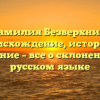 Фамилия Безверхний: происхождение, история и значение – все о склонении на русском языке