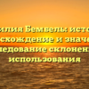 Фамилия Бембель: история, происхождение и значения, исследование склонения и использования