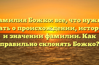 Фамилия Божко: все, что нужно знать о происхождении, истории и значении фамилии. Как правильно склонять Божко?