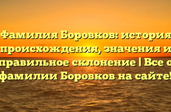 Фамилия Боровков: история происхождения, значения и правильное склонение | Все о фамилии Боровков на сайте!