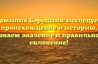 Фамилия Бородыня: исследуем происхождение и историю, узнаем значение и правильное склонение!