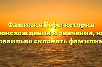 Фамилия Бофе: история происхождения и значения, как правильно склонять фамилию?