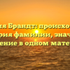 Фамилия Брандт: происхождение и история фамилии, значение и склонение в одном материале