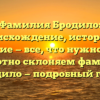 Фамилия Бродило: происхождение, история и значение — все, что нужно знать. Грамотно склоняем фамилию Бродило — подробный гайд.