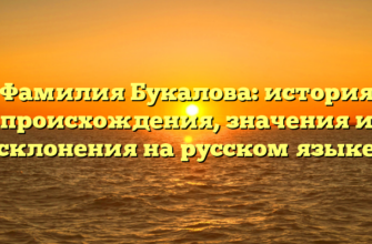 Фамилия Букалова: история происхождения, значения и склонения на русском языке