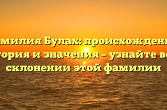 Фамилия Булах: происхождение, история и значения – узнайте всё о склонении этой фамилии