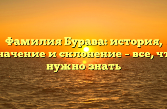 Фамилия Бурава: история, значение и склонение – все, что нужно знать