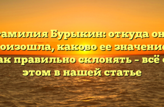 Фамилия Бурыкин: откуда она произошла, каково ее значение и как правильно склонять – всё об этом в нашей статье