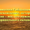 Фамилия Гайдышева: происхождение, история и значение — все, что нужно знать для правильного склонения!