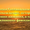 Фамилия Голландских: всё о происхождении, истории и значении названия, а также склонении фамилии