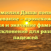 Фамилия Даша: полное исследование — происхождение, история и значение фамилии, а также склонение для различных падежей