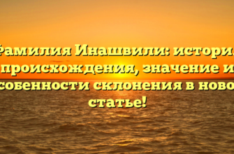 Фамилия Инашвили: история происхождения, значение и особенности склонения в новой статье!