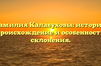 Фамилия Калабуховы: история, происхождение и особенности склонения.