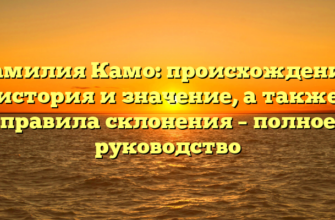 Фамилия Камо: происхождение, история и значение, а также правила склонения – полное руководство