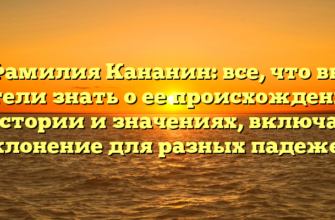 Фамилия Кананин: все, что вы хотели знать о ее происхождении, истории и значениях, включая склонение для разных падежей