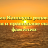 Фамилия Капшуль: родословная, значения и правильное склонение фамилии