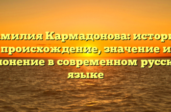 Фамилия Кармадонова: история, происхождение, значение и склонение в современном русском языке