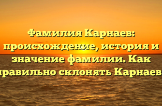 Фамилия Карнаев: происхождение, история и значение фамилии. Как правильно склонять Карнаев?