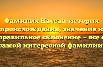 Фамилия Кассаб: история происхождения, значение и правильное склонение — все о самой интересной фамилии!