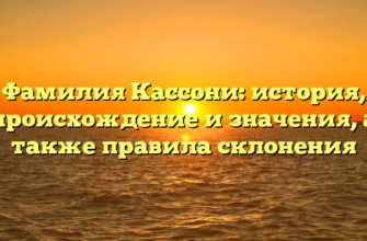 Фамилия Кассони: история, происхождение и значения, а также правила склонения