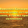 Фамилия Катакун: происхождение, история и значение, а также правила склонения