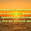 Фамилия Кацин: происхождение, история и значение фамилии, а также правильное склонение — все, что вы хотели знать