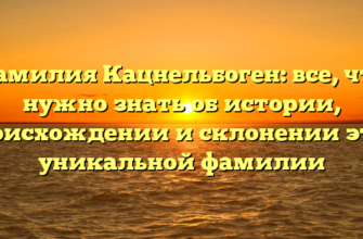 Фамилия Кацнельбоген: все, что нужно знать об истории, происхождении и склонении этой уникальной фамилии