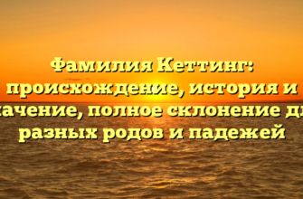 Фамилия Кеттинг: происхождение, история и значение, полное склонение для разных родов и падежей