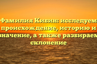 Фамилия Кибин: исследуем происхождение, историю и значение, а также разбираем склонение