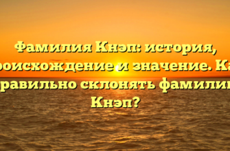 Фамилия Кнэп: история, происхождение и значение. Как правильно склонять фамилию Кнэп?