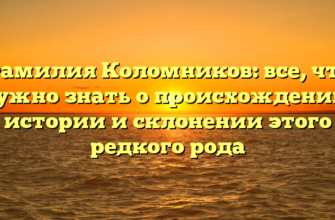 Фамилия Коломников: все, что нужно знать о происхождении, истории и склонении этого редкого рода