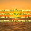 Фамилия Кострюков: исследование происхождения, истории и значения, а также правила склонения