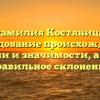 Фамилия Костяница: исследование происхождения, истории и значимости, а также правильное склонение