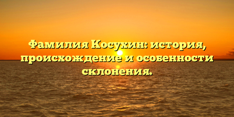 Фамилия Косухин: история, происхождение и особенности склонения.