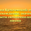 Фамилия Кульчевский: история происхождения, значение и особенности склонения семейного имени