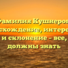 Фамилия Кушнеров: происхождение, интересные факты и склонение – все, что вы должны знать