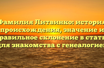 Фамилия Литвинко: история происхождения, значение и правильное склонение в статье для знакомства с генеалогией