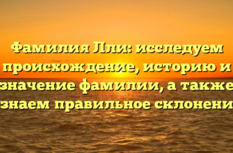 Фамилия Лли: исследуем происхождение, историю и значение фамилии, а также узнаем правильное склонение