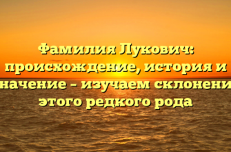 Фамилия Лукович: происхождение, история и значение – изучаем склонение этого редкого рода