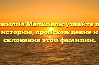 Фамилия Малкиель: узнайте про историю, происхождение и склонение этой фамилии.