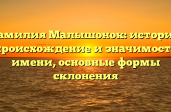 Фамилия Малышонок: история, происхождение и значимость имени, основные формы склонения