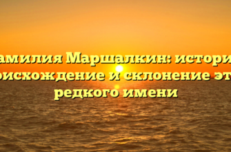 Фамилия Маршалкин: история, происхождение и склонение этого редкого имени