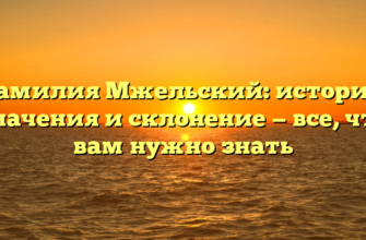 Фамилия Мжельский: история, значения и склонение — все, что вам нужно знать